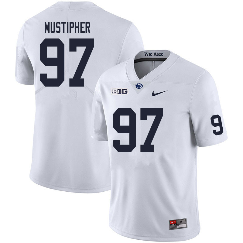 NCAA Nike Men's Penn State Nittany Lions PJ Mustipher #97 College Football Authentic White Stitched Jersey DHA5798AI